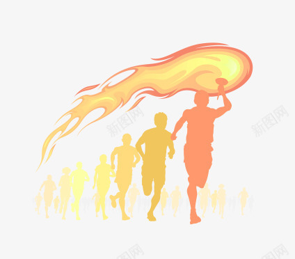 奥运圣火传递png免抠素材_新图网 https://ixintu.com 奔跑 奥运圣 火传递