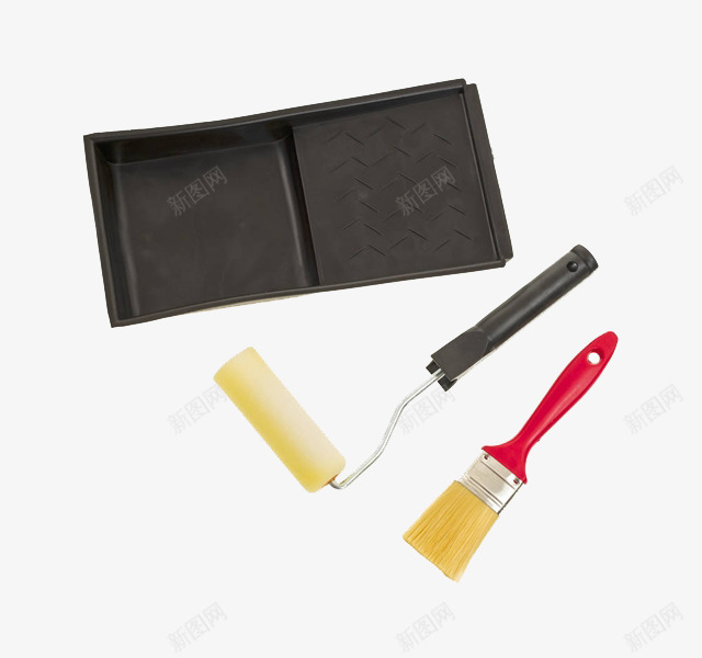 摆拍特写油漆滚筒刷png免抠素材_新图网 https://ixintu.com 刷墙 刷子 油漆滚筒刷 滚筒刷 特写 盒子 装修 黄色 黑色