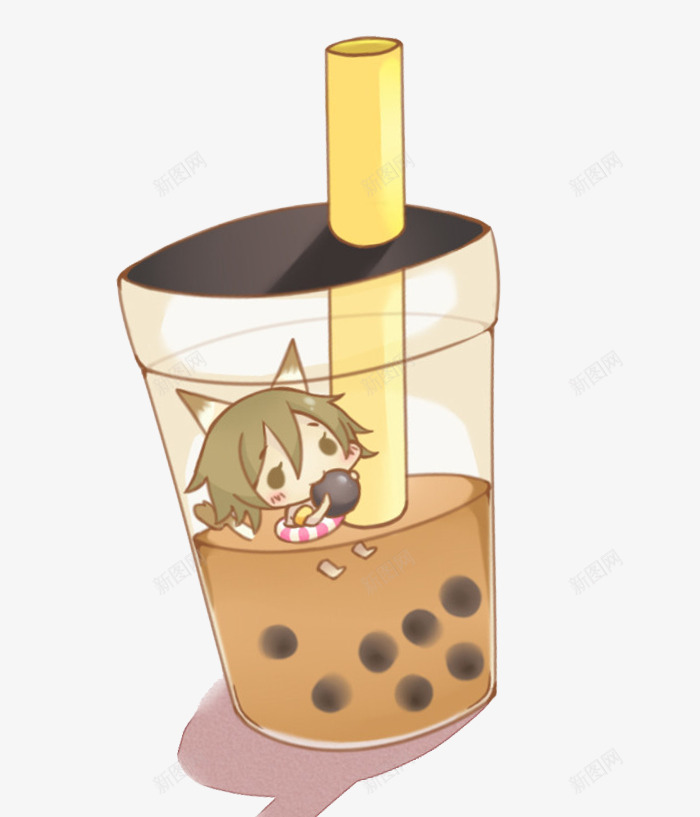 可爱卡通奶茶杯子psd免抠素材_新图网 https://ixintu.com 免抠PNG 卡通奶茶杯 卡通奶茶杯子 可爱 奶茶 手绘 杯子 饮料