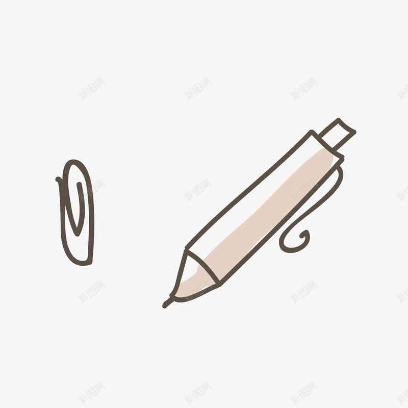 钢笔装饰案矢量图ai免抠素材_新图网 https://ixintu.com 卡通 开学 开学啦 开学日 手绘 笔尖 简笔 简笔画 纹路 线条 装饰 质感 钢笔 矢量图