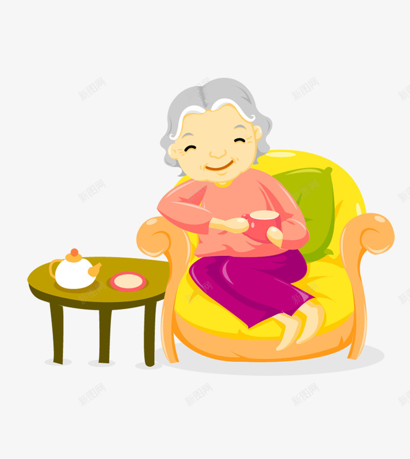 卡通图案老人健康png免抠素材_新图网 https://ixintu.com 健康老人 卡通图案 幸福老夫妻 快乐老年生活 老人健康