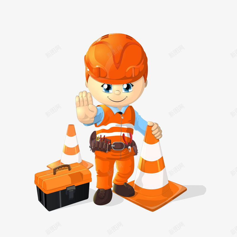 卡通工作人员人物矢量图ai免抠素材_新图网 https://ixintu.com 五一节 人物设计 劳动节 安全帽 工作人员 维修 矢量图