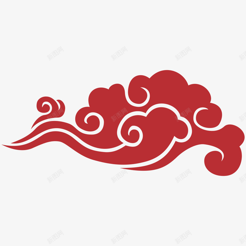 红色中国风祥云剪纸装饰png免抠素材_新图网 https://ixintu.com 中国风云朵png 古风剪纸png素材 国风云 新年贴纸 春节窗花 祥云 红色祥云素材
