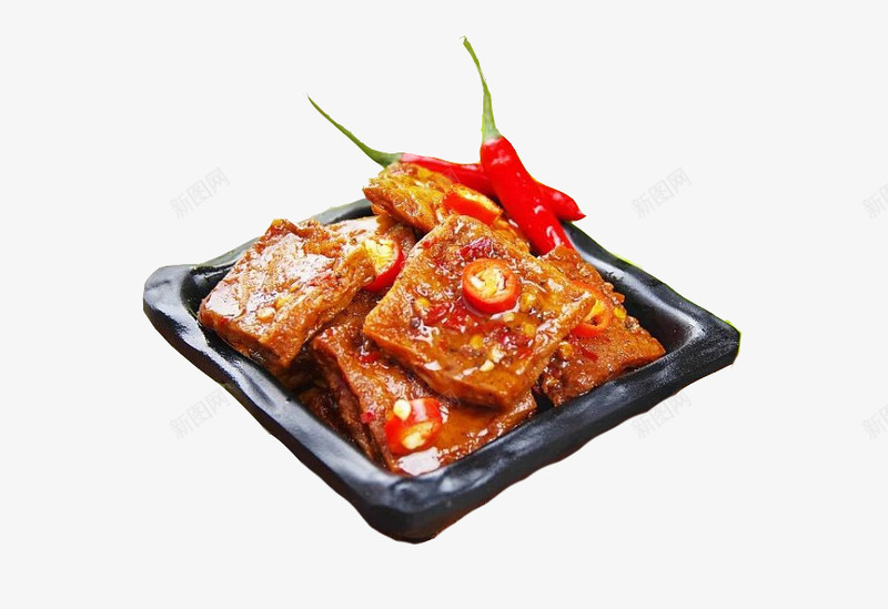 一碟麻辣豆干png免抠素材_新图网 https://ixintu.com 辣椒 食品实物图 香干 香辣味