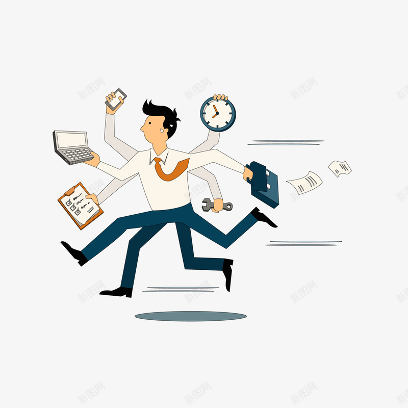 奔跑的商务人士png免抠素材_新图网 https://ixintu.com 人物设计 卡通 商务人士 奔波 奔跑 忙碌 扁平化