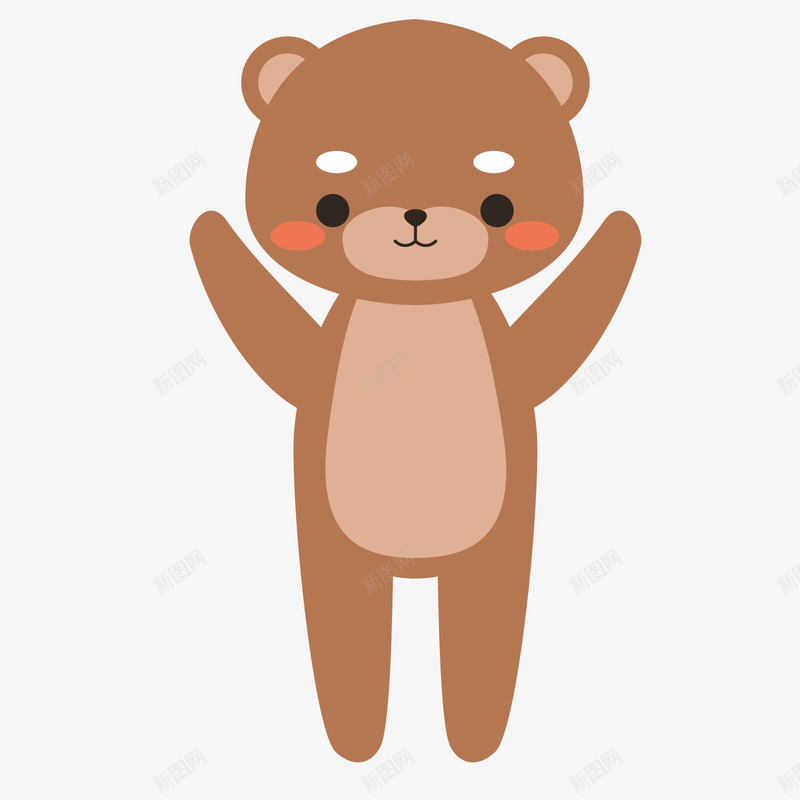 棕色小熊动物手绘矢量图ai免抠素材_新图网 https://ixintu.com 动物 卡通 卡通手绘 可爱 小熊 棕色 腮红 矢量图