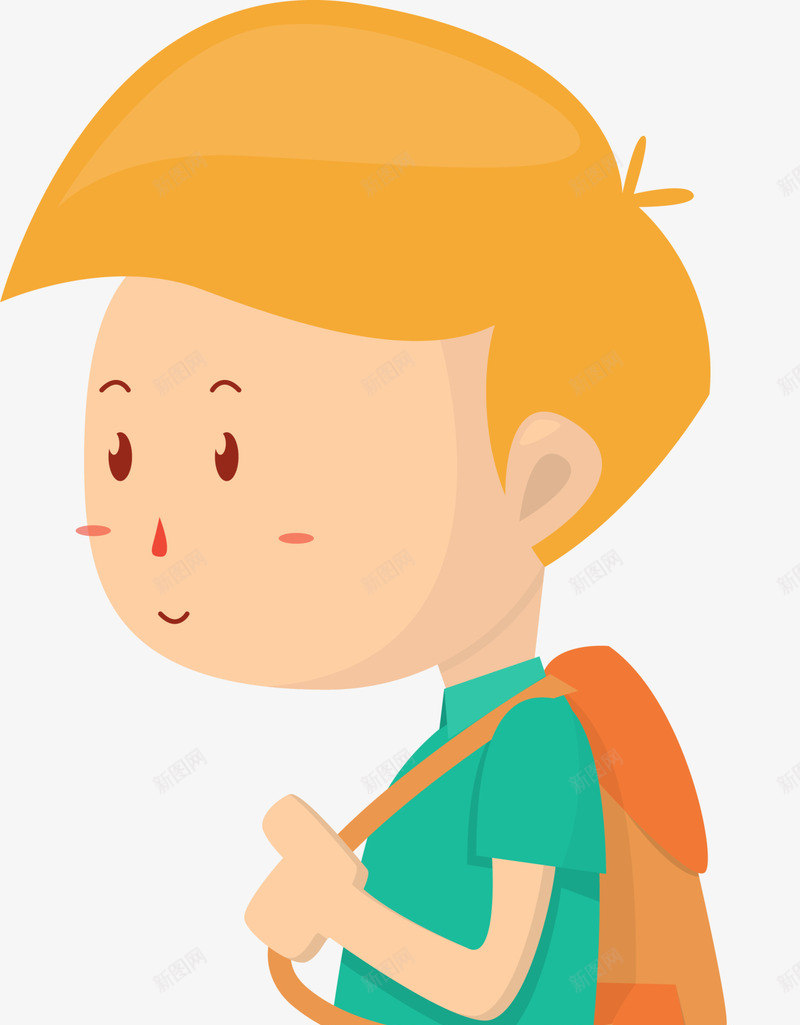 背着书包上学的小男孩png免抠素材_新图网 https://ixintu.com 上学的小男孩 可爱小男孩 学习 害羞 开学季 背着书包