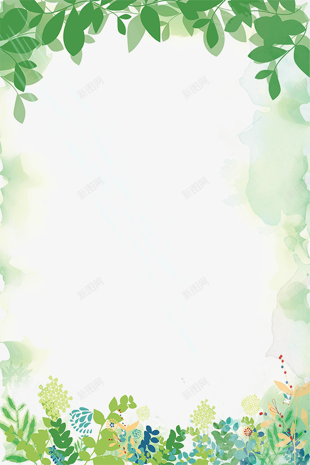 小清新手绘树叶边框psd免抠素材_新图网 https://ixintu.com 叶子装饰边框 小清新 手绘画 手绘花草 树叶边框 树枝边框