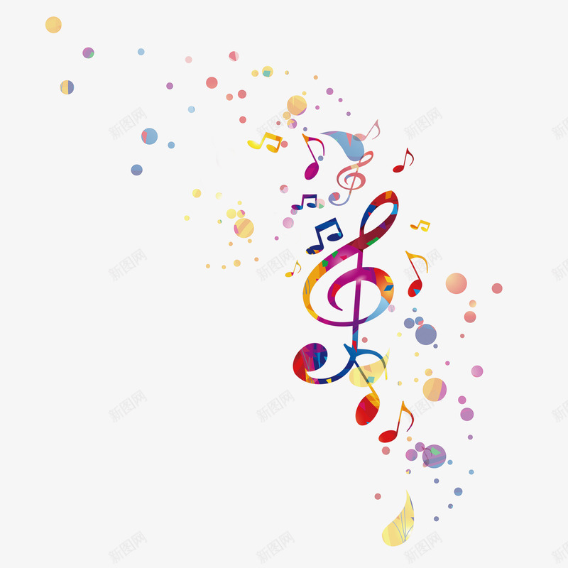 唯美音乐符号元素png免抠素材_新图网 https://ixintu.com 主旋律 创意 唯美 彩色 旋律 爱的旋律 绚丽 音乐旋律 音符 音符涂鸦 高清