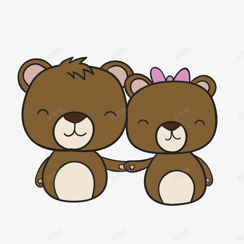 可爱微笑卡通小熊矢量图eps免抠素材_新图网 https://ixintu.com 创意设计 动物 卡通 可爱 小清新 小熊 微笑 扁平化 爱情主题 简约 矢量图