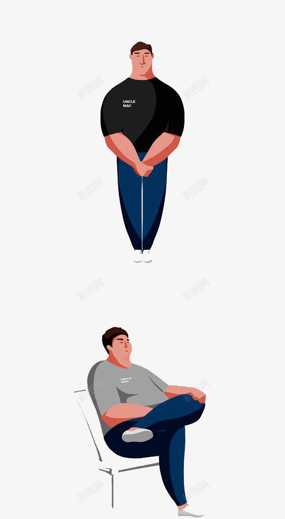 胖男人的一天png免抠素材_新图网 https://ixintu.com 吃 奔跑 男人 胖 胖爸爸