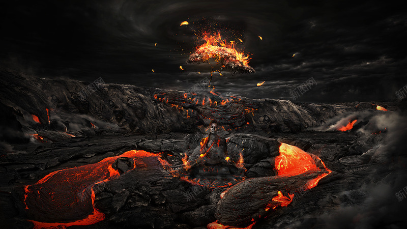 火山壮观恐怖电影宣传png免抠素材_新图网 https://ixintu.com 壮观 宣传 恐怖 火山 电影