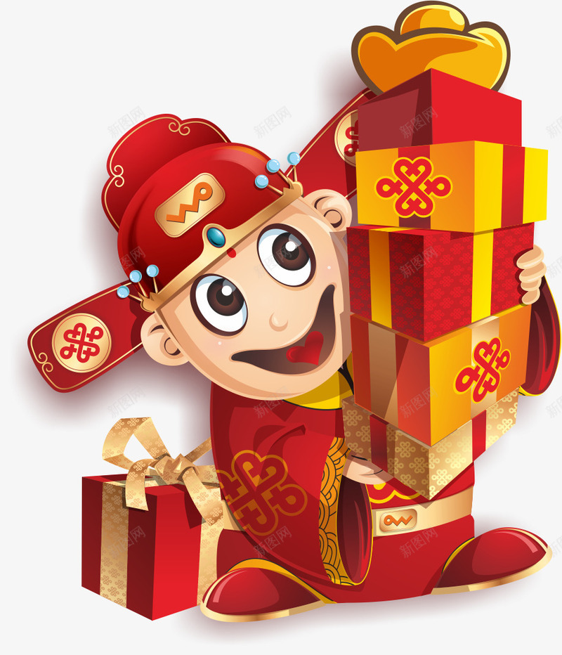 联通送礼矢量图ai免抠素材_新图网 https://ixintu.com 中国联通 卡通人物 礼盒 矢量图