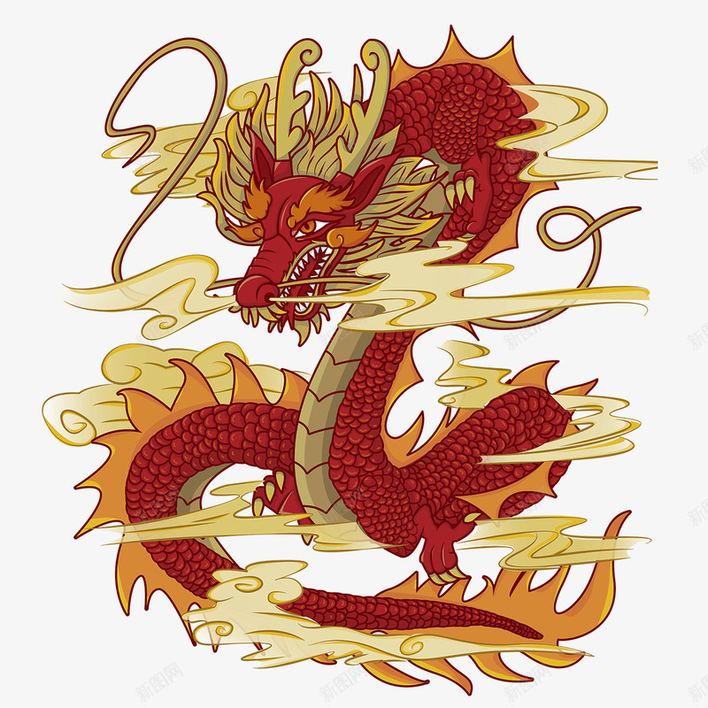 手绘卡通红色龙抬头psd免抠素材_新图网 https://ixintu.com 卡通 手绘 手绘卡通红色龙抬头 红色 红色龙 龙 龙抬头