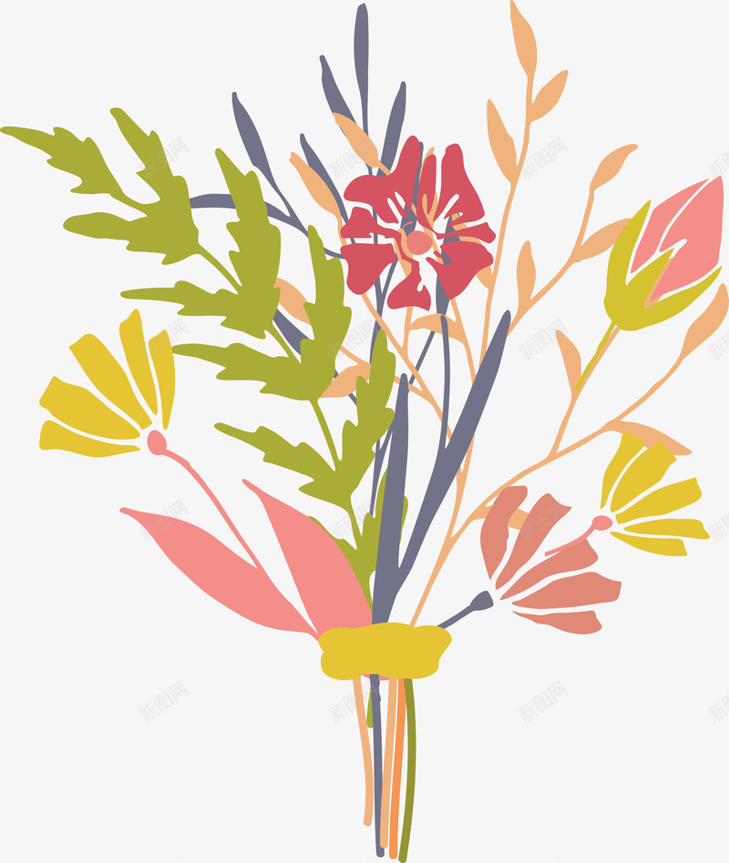 手绘植物花卉png免抠素材_新图网 https://ixintu.com 小花 手绘一束花 手绘植物花卉 插画 花 花卉背景 花店设计 花草 鲜花
