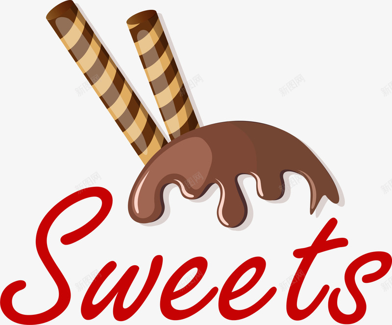 棕色甜蜜冰激凌png免抠素材_新图网 https://ixintu.com sweets 巧克力冰激凌 棕色冰激凌 棕色饼干 水彩 甜蜜冰激凌