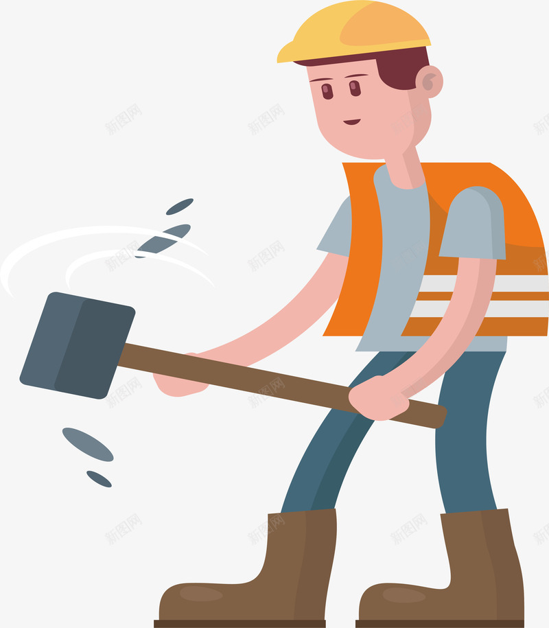 工人道路施工铁锹矢量图ai免抠素材_新图网 https://ixintu.com 卡通小铁锹 安全帽 工人 建设 施工 电锤 矢量图 矢量图设计 种菜工具 设计 道路 道路施工 铁锹 铺路