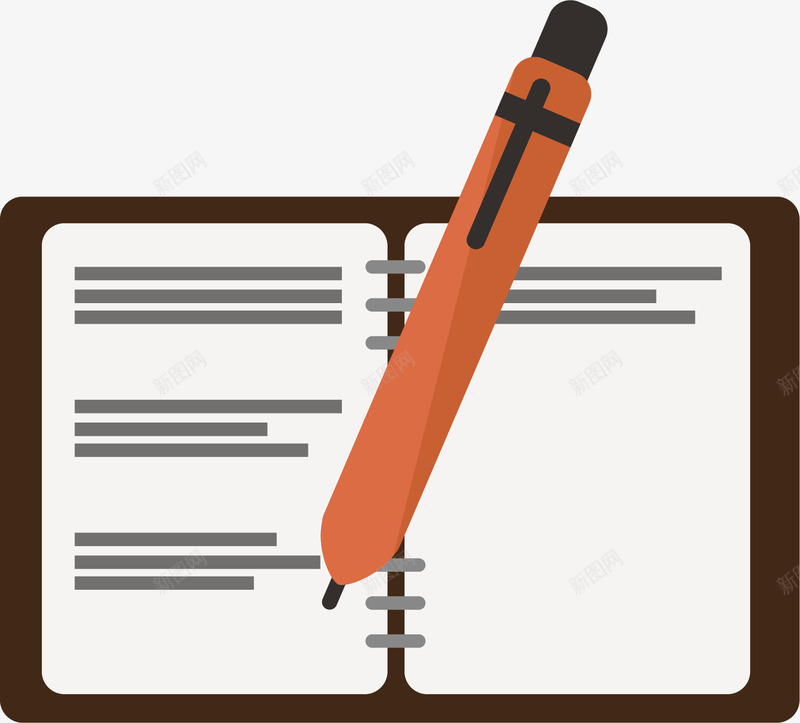 笔记本卡通图矢量图ai免抠素材_新图网 https://ixintu.com 上课 学习 笔记本 认真听讲 钢笔 矢量图