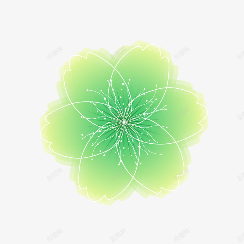 闪亮绿色花朵png免抠素材_新图网 https://ixintu.com 绿色 绿色花朵 花 花卉 闪亮