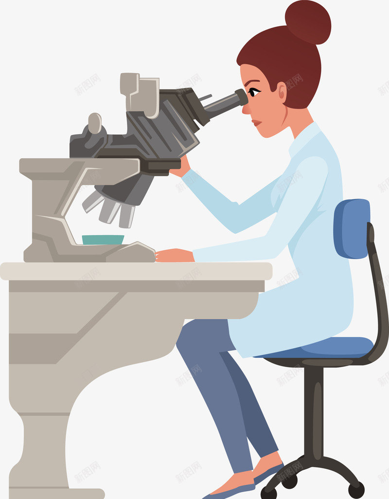 医疗人员用显微镜矢量图eps免抠素材_新图网 https://ixintu.com 医疗医疗人员 显微镜 显微镜PNG 研究 研究人员 矢量图