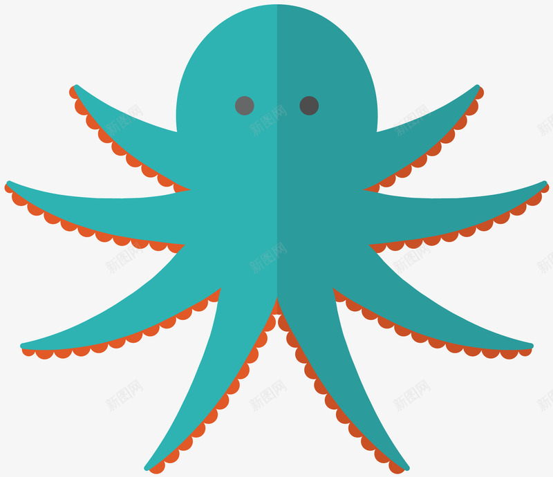 卡通章鱼图案png免抠素材_新图网 https://ixintu.com 卡通 海底生物