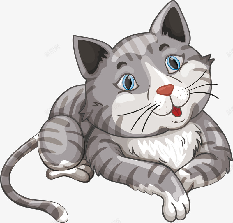手绘可爱小猫矢量图ai免抠素材_新图网 https://ixintu.com 创意 可爱 小猫 彩色图 手绘图 漫画 简单 矢量图