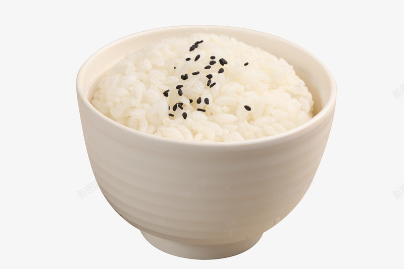 白色瓷碗里的蒸米饭png免抠素材_新图网 https://ixintu.com 主食 白瓷碗 白米饭 白饭 米饭 蒸米饭 食物 黑芝麻