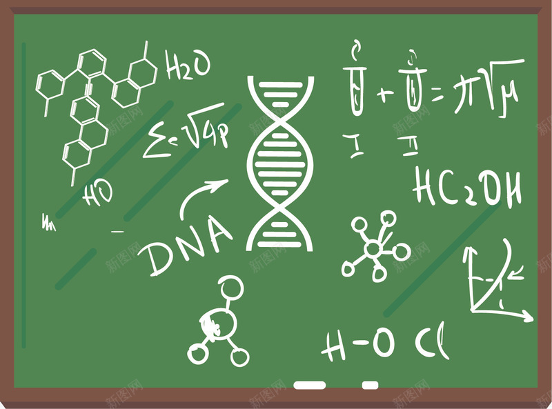 画满化学公式的黑板矢量图ai免抠素材_新图网 https://ixintu.com 化学公式 商务 学习 装饰 认真 黑板 矢量图