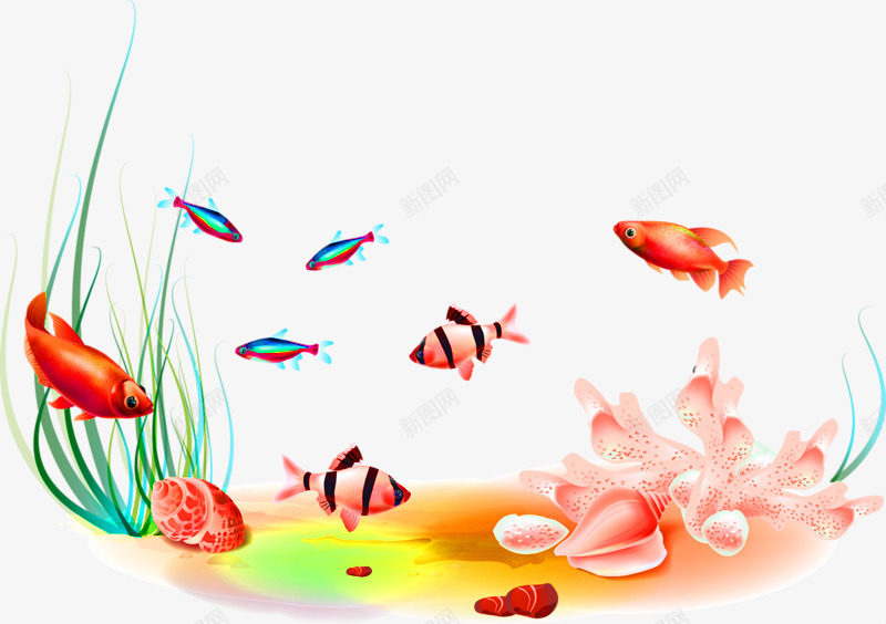 海底世界花盆鱼缸png免抠素材_新图网 https://ixintu.com 海底世界 花盆 鱼缸