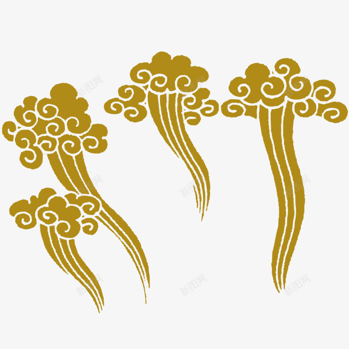 黄色云纹png免抠素材_新图网 https://ixintu.com 云纹 矢量云纹 矢量装饰 装饰 黄色