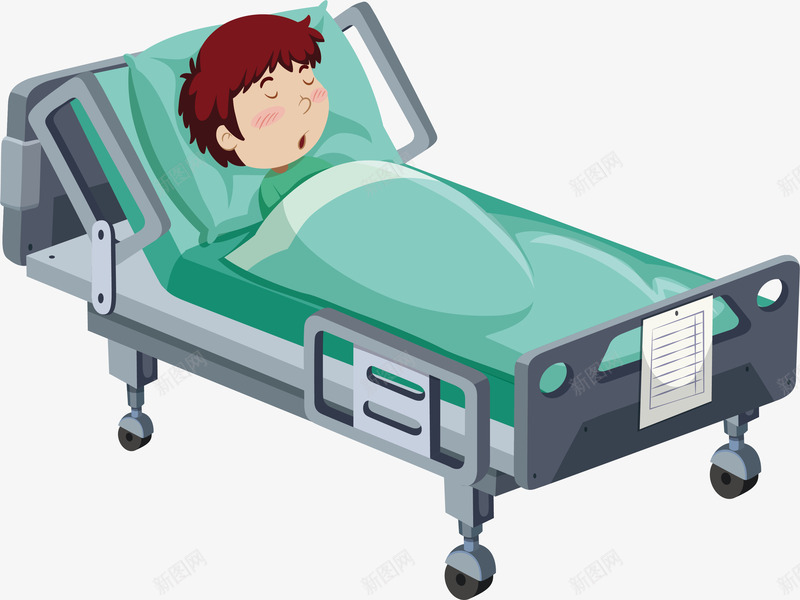住院的男孩png免抠素材_新图网 https://ixintu.com 住院 出车祸 病人休息 矢量素材 重病