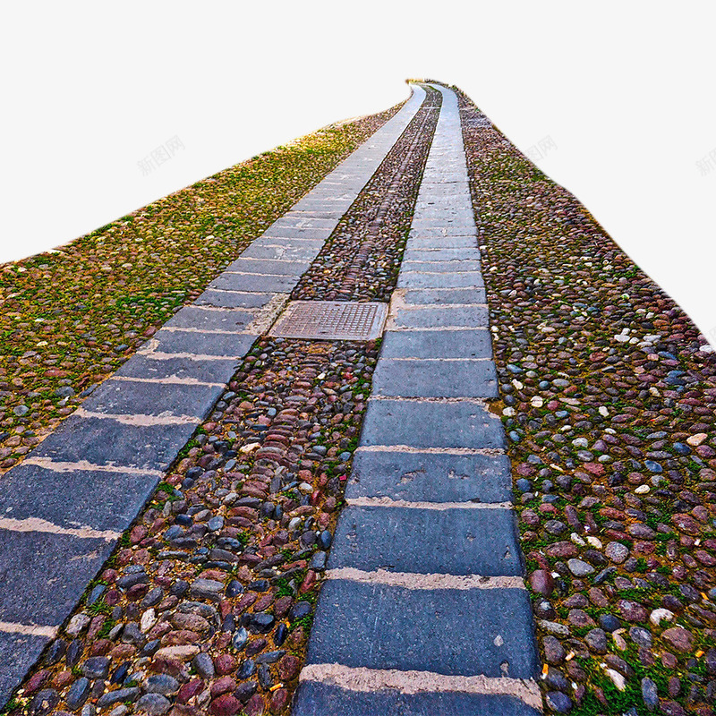 五花石子路面png免抠素材_新图网 https://ixintu.com 五花石 多彩的路 实景 巷子路 石子路 街道
