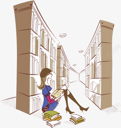 文艺女青年矢量图ai免抠素材_新图网 https://ixintu.com 女孩 学习 插画 文艺 文青 矢量图 读书