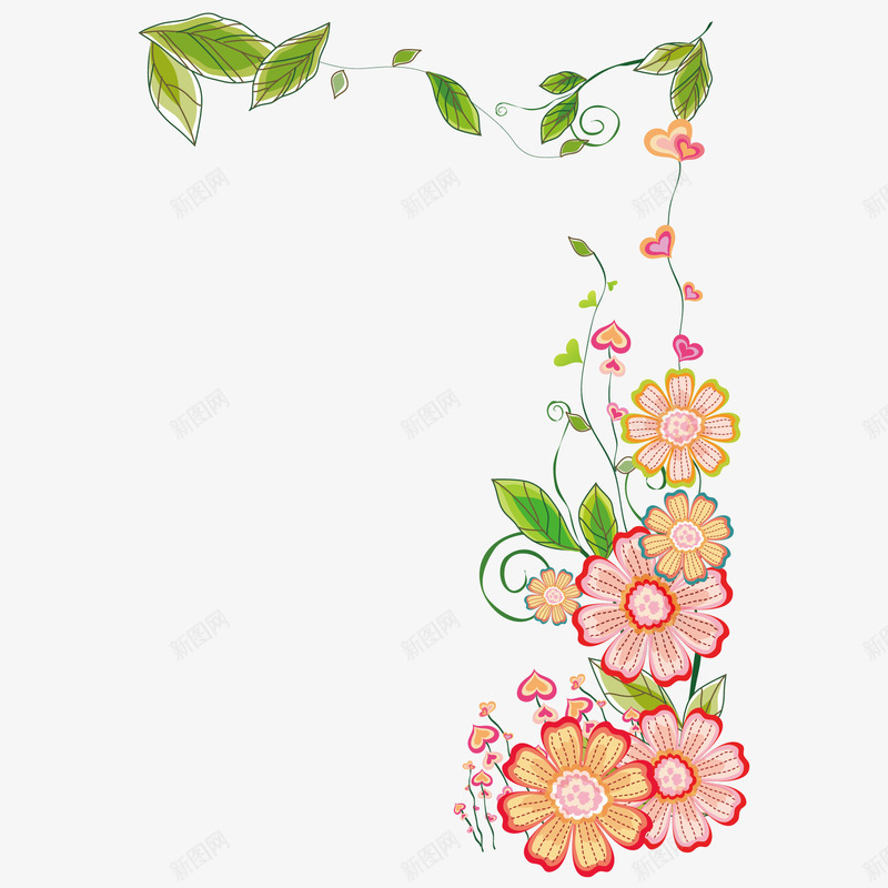 卡通可爱花纹框架png免抠素材_新图网 https://ixintu.com 手绘花纹 矢量花纹 简单花纹 花框 花纹花框
