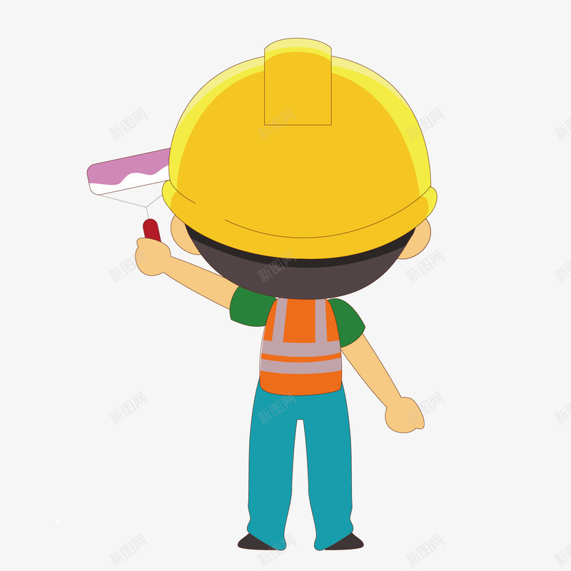 黄色安全帽刷漆工人矢量图ai免抠素材_新图网 https://ixintu.com 刷漆 安全帽 工人 黄色 矢量图