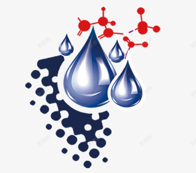 化学分子式psd免抠素材_新图网 https://ixintu.com 分子 化学 化学素材 水珠
