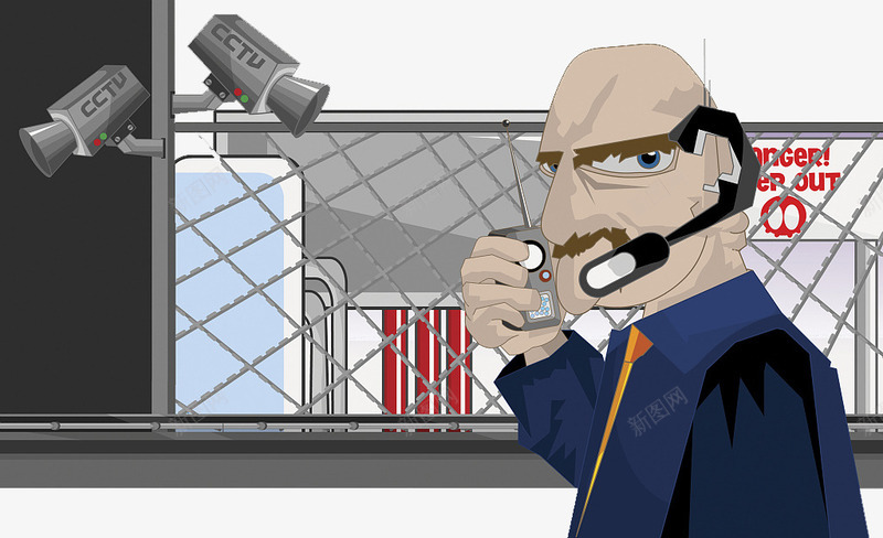 卡通插图监视监控摄像头png免抠素材_新图网 https://ixintu.com 卡通插图 商务人士 安全 摄像头 监视