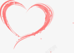 爱心元素手绘红色线条爱心图高清图片