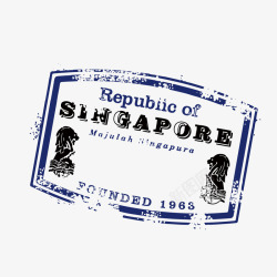 新加坡怀旧印章素材