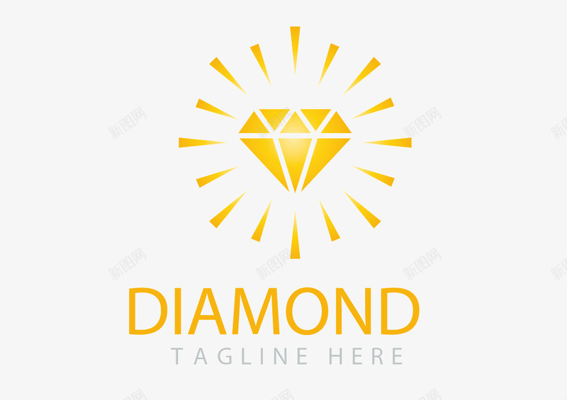 高贵金色钻石标志png免抠素材_新图网 https://ixintu.com 三克拉钻石 尊贵 矢量标志 金色 钻石 钻石矢量图片 高贵 高贵金色钻石标志矢量图