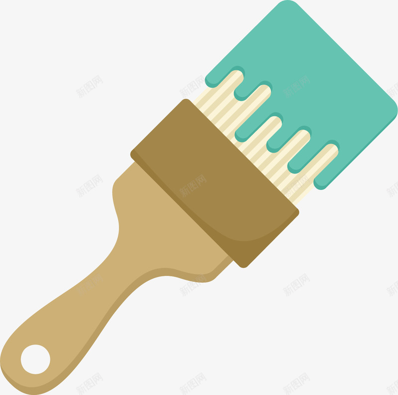 卡通绿色油漆刷子png免抠素材_新图网 https://ixintu.com 刷子 卡通 平面 精美 绿色油漆 装修工具 装饰