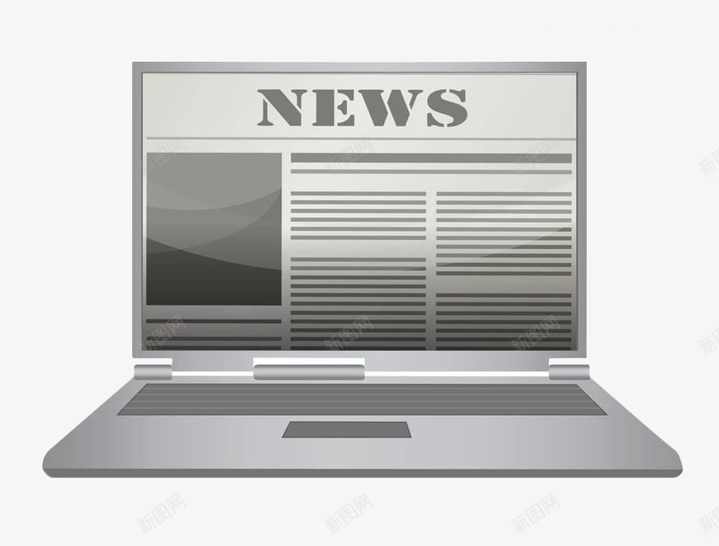 手绘电脑报纸新闻png免抠素材_新图网 https://ixintu.com 手绘 报纸 新闻 灰色 版面 电子报 电脑