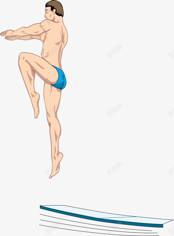 蓝内裤跳水运动员png免抠素材_新图网 https://ixintu.com 好看 简单 跳水 运动员