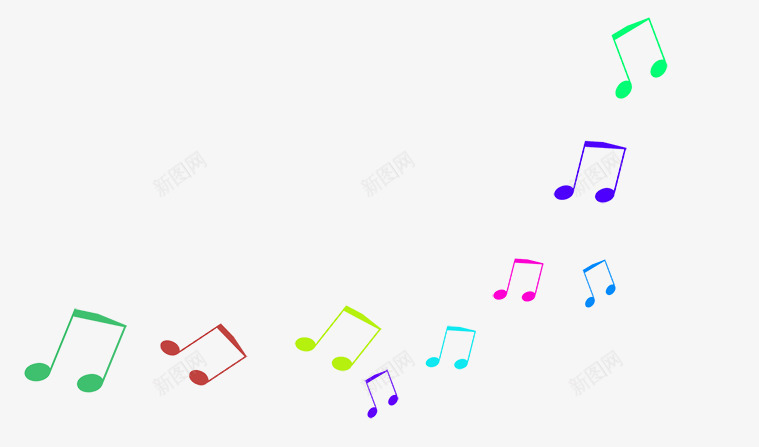 七彩音乐符号psd免抠素材_新图网 https://ixintu.com 七彩 符号 音乐