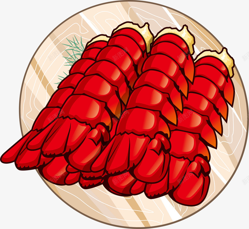 红烧皮皮虾片矢量图ai免抠素材_新图网 https://ixintu.com 南极虾 小龙虾 皮皮虾 盘子设计 红烧虾 虾尾巴 矢量图