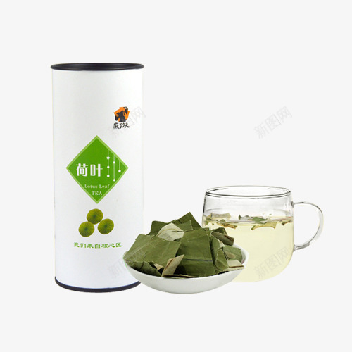 荷叶花茶png免抠素材_新图网 https://ixintu.com 玻璃杯 花茶 茶叶 荷叶 饮品
