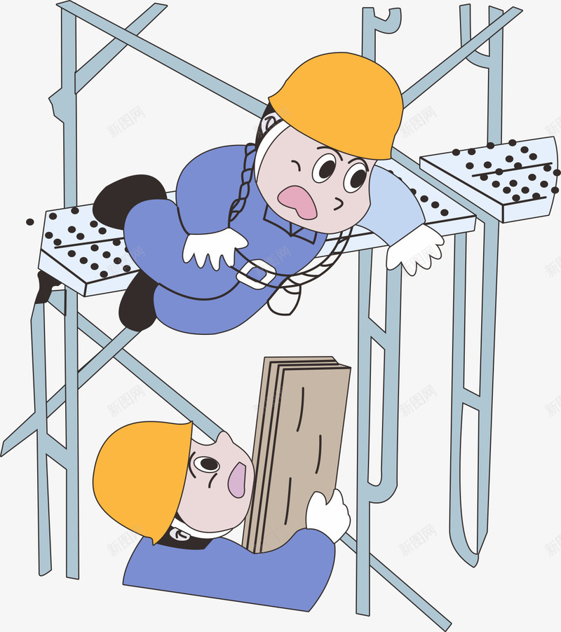 工地安全图png免抠素材_新图网 https://ixintu.com png下载 png免费下载 小心脚手架 工地安全 脚手架安全