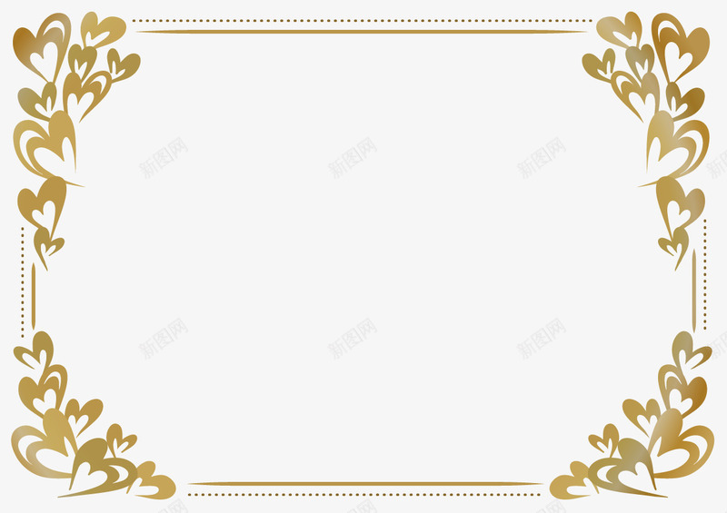 棕色边框心形边角装饰png免抠素材_新图网 https://ixintu.com 心形装饰 棕色 边框