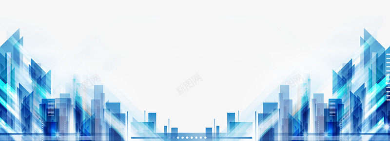 蓝色科技创意城市背景psd免抠素材_新图网 https://ixintu.com 创意设计 城市 未来 科技 背景 蓝色 虚幻城市