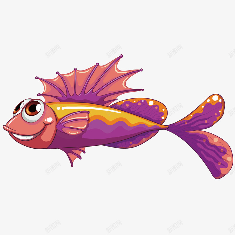 红色卡通金鱼海底鱼png免抠素材_新图网 https://ixintu.com 卡通 海底鱼 红色 金鱼